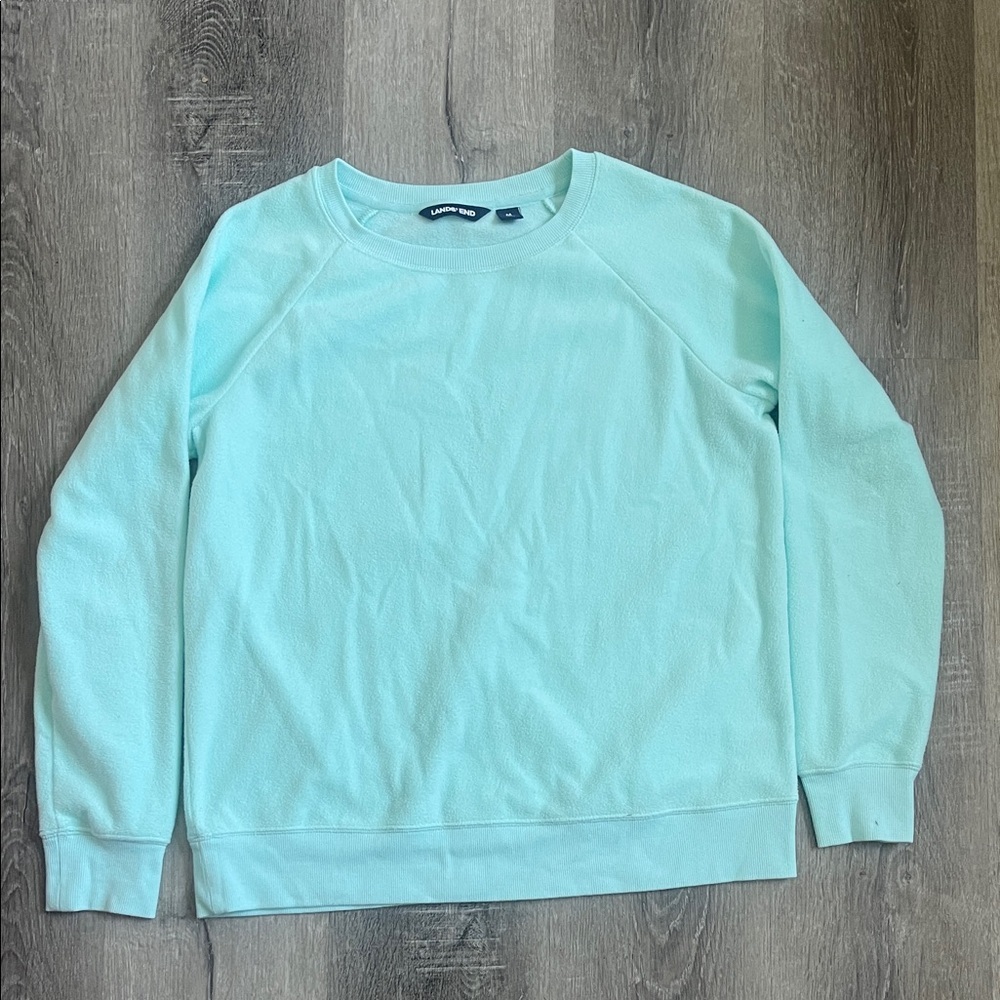 Lands' End Aqua Blue Pajama Top Women's Medium #335 🏷️